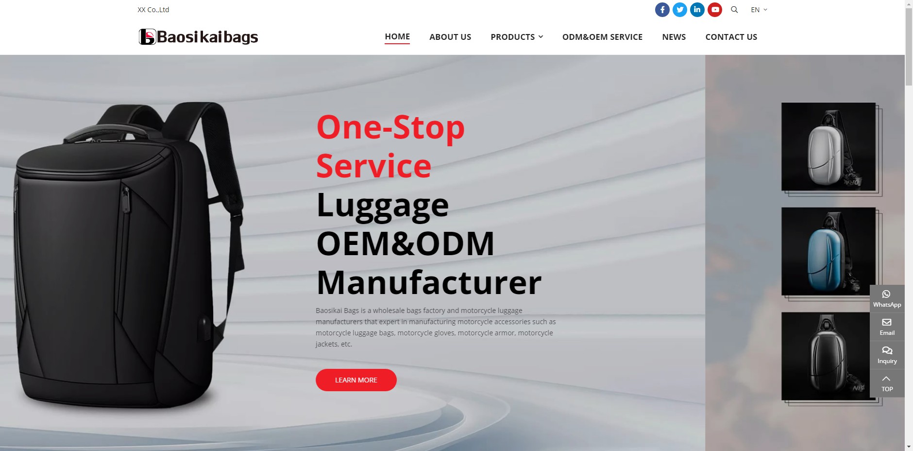 DEMO03 衣料品企業のウェブサイトのテンプレート